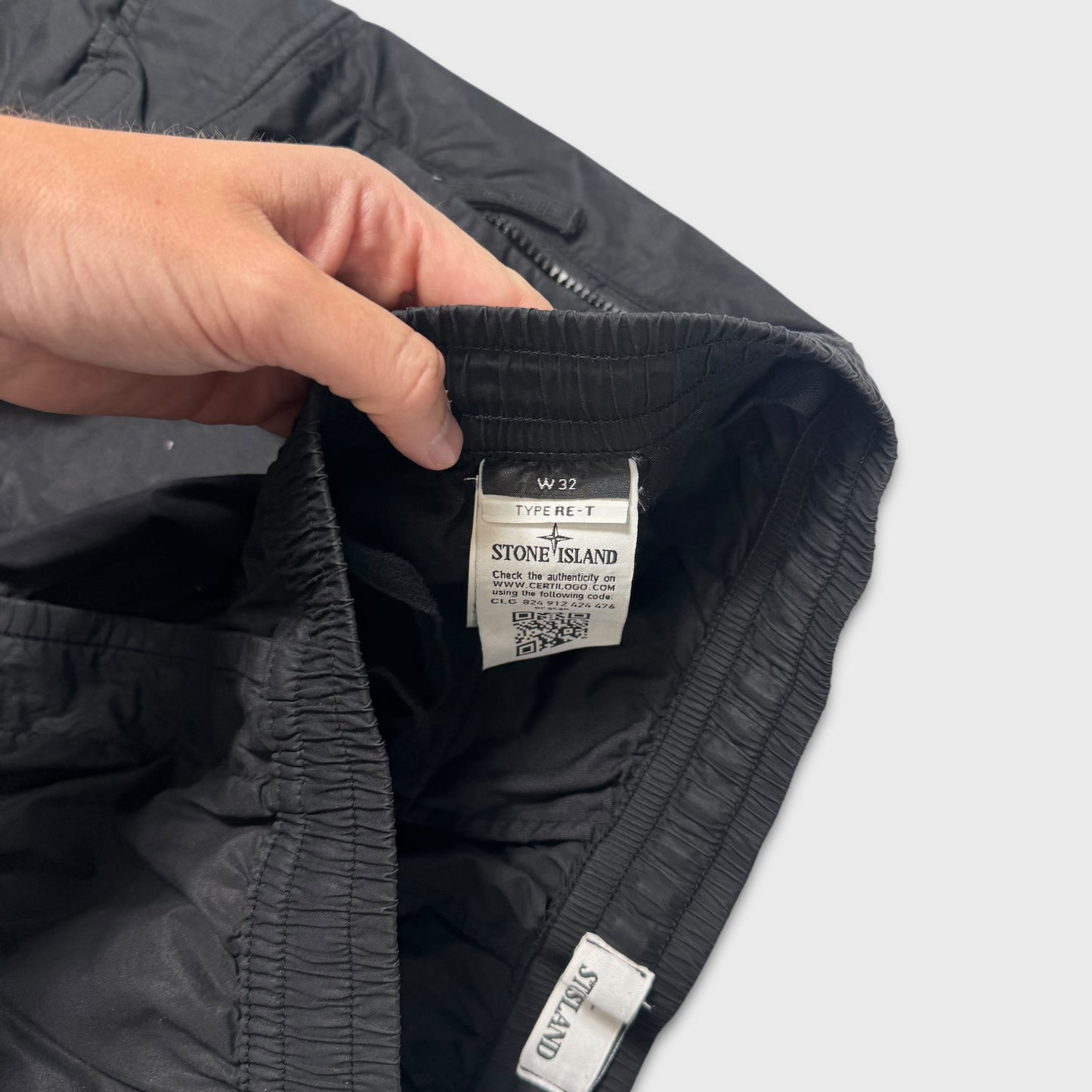 Stone Island Black Tela Cargo Pants W32