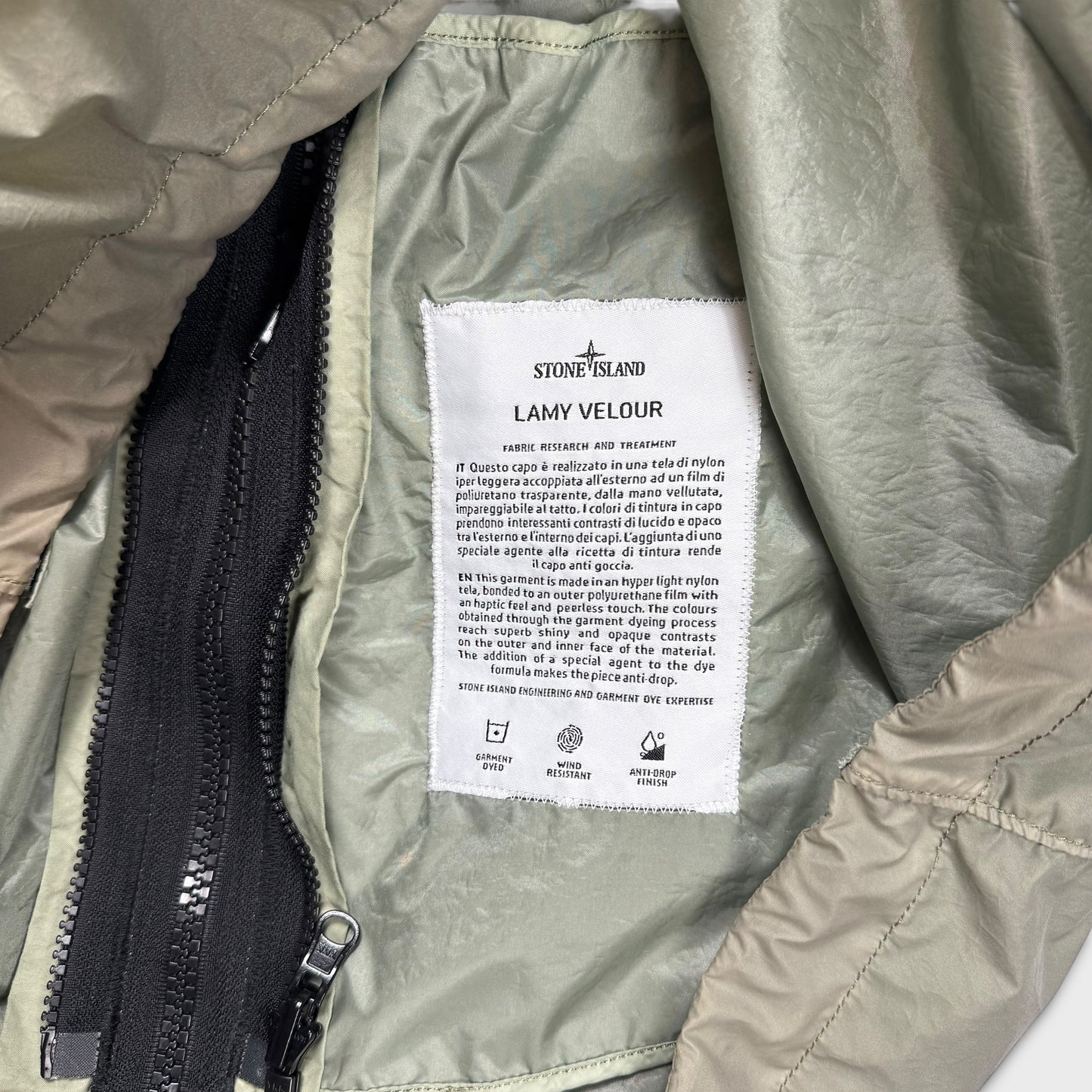 Stone Island Lamy Velour Parka Jacket w/ Fleece Liner L