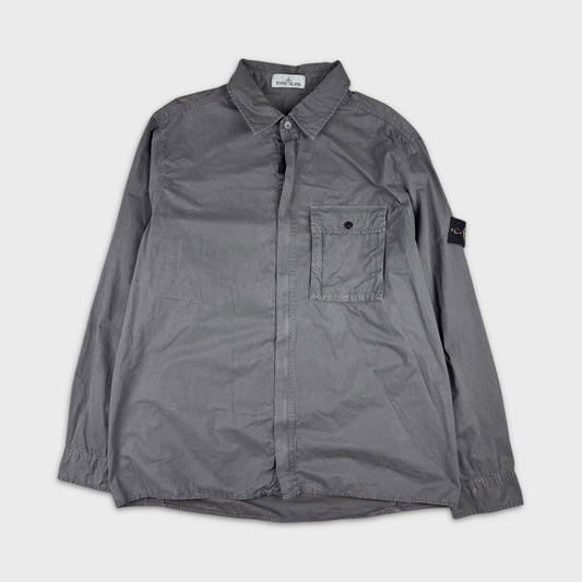Stone Island Grey Full Zip Overshirt 3XL