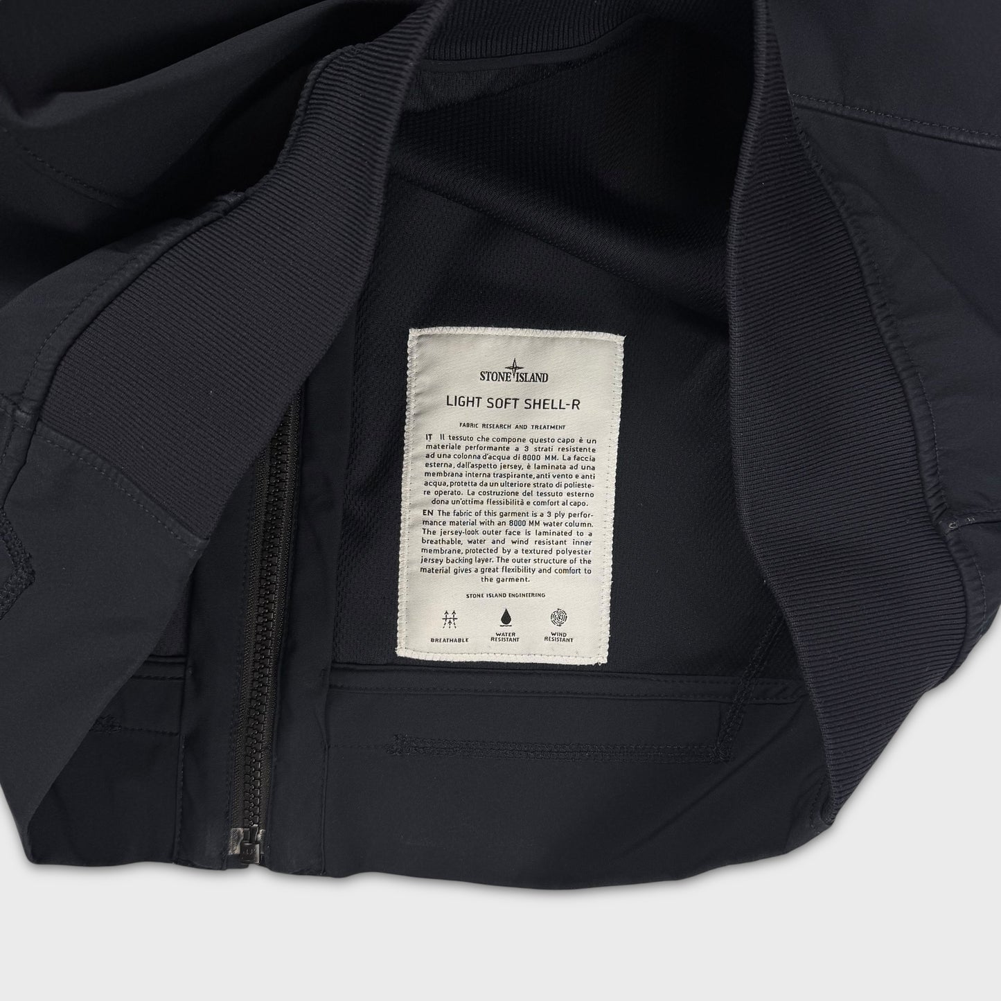 Stone Island Navy Light Soft Shell-R Jacket L