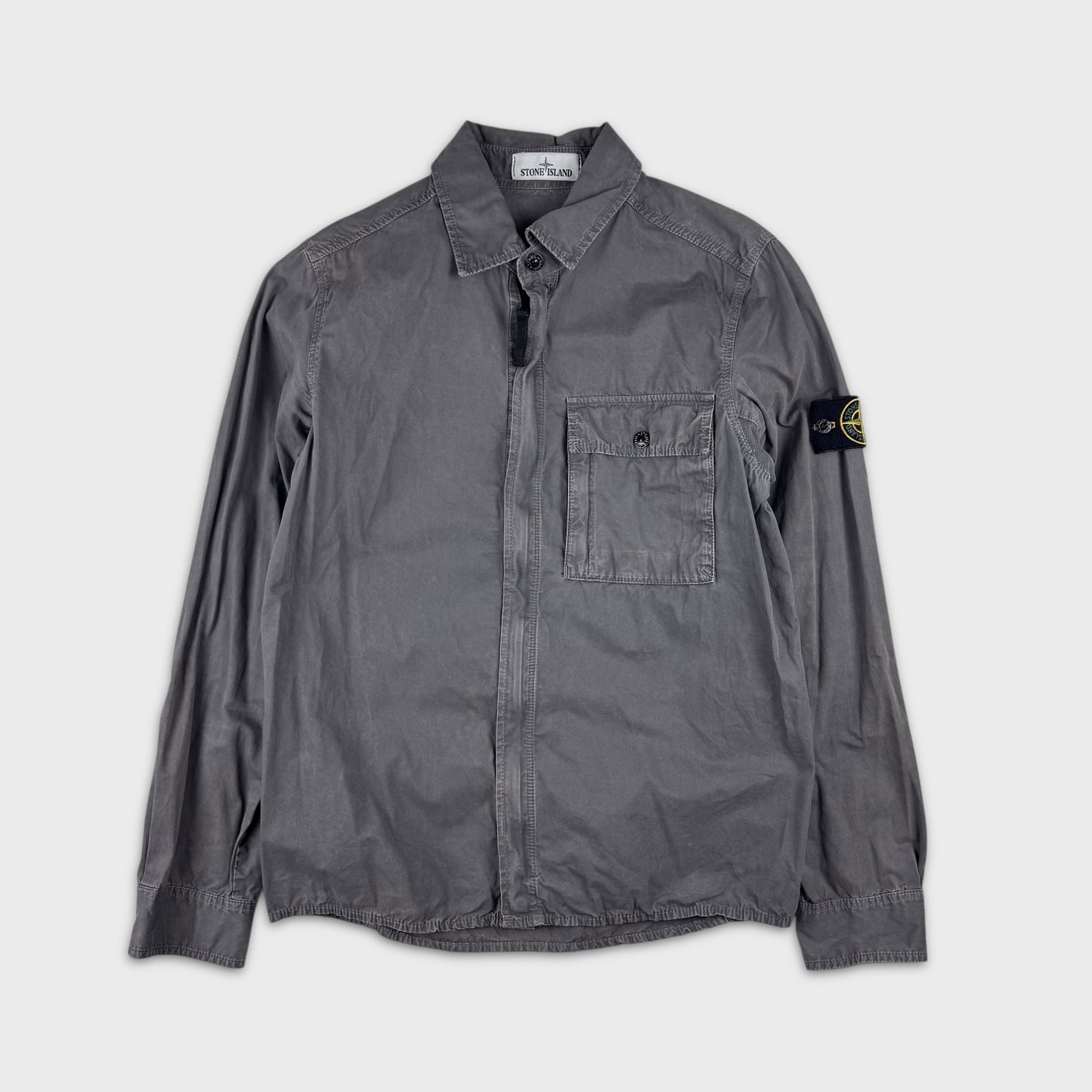 Stone Island Grey Full Zip Overshirt S