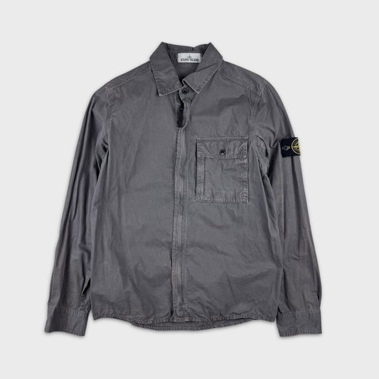 Stone Island Grey Full Zip Overshirt S