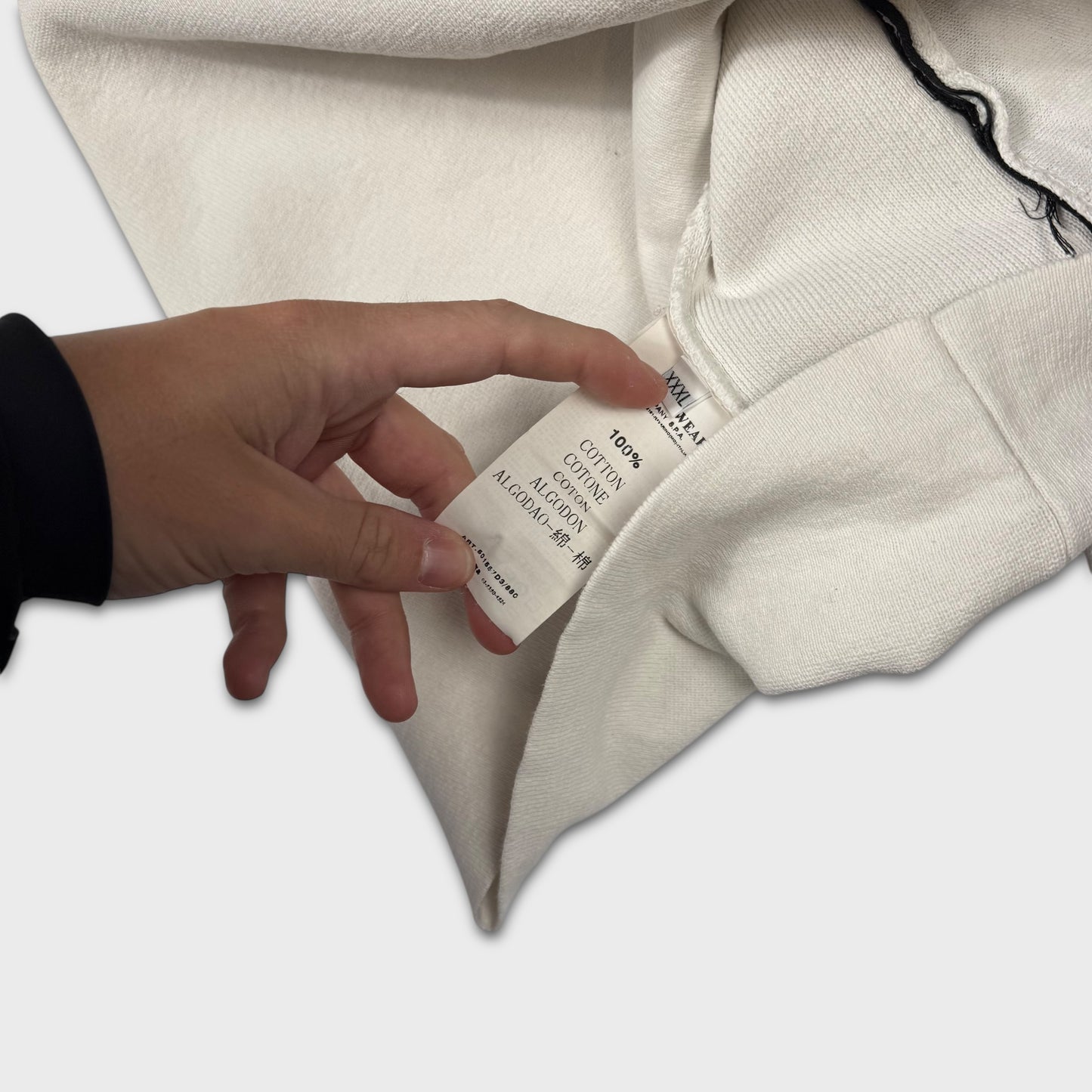 Stone Island White Full Zip Shoulder Badge Sweatshirt 3XL