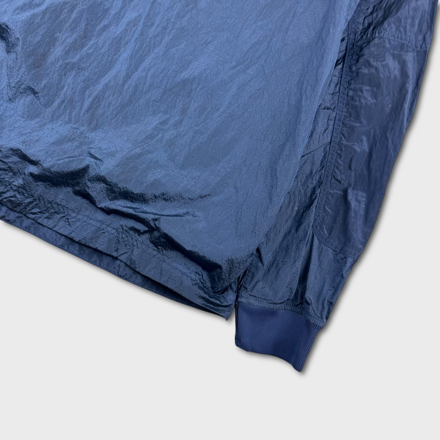 Stone Island Blue Nylon Metal Collarless Jacket L