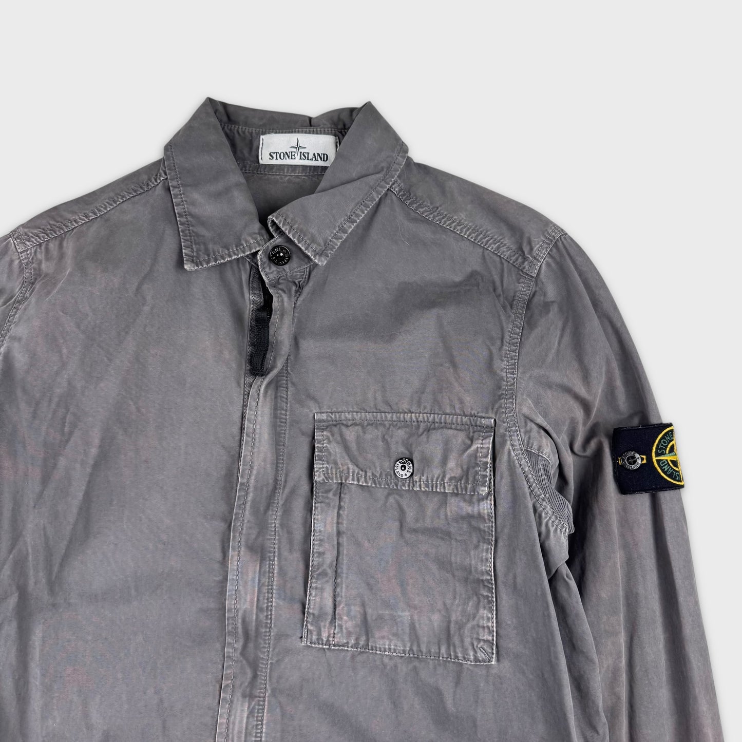 Stone Island Grey Full Zip Overshirt S