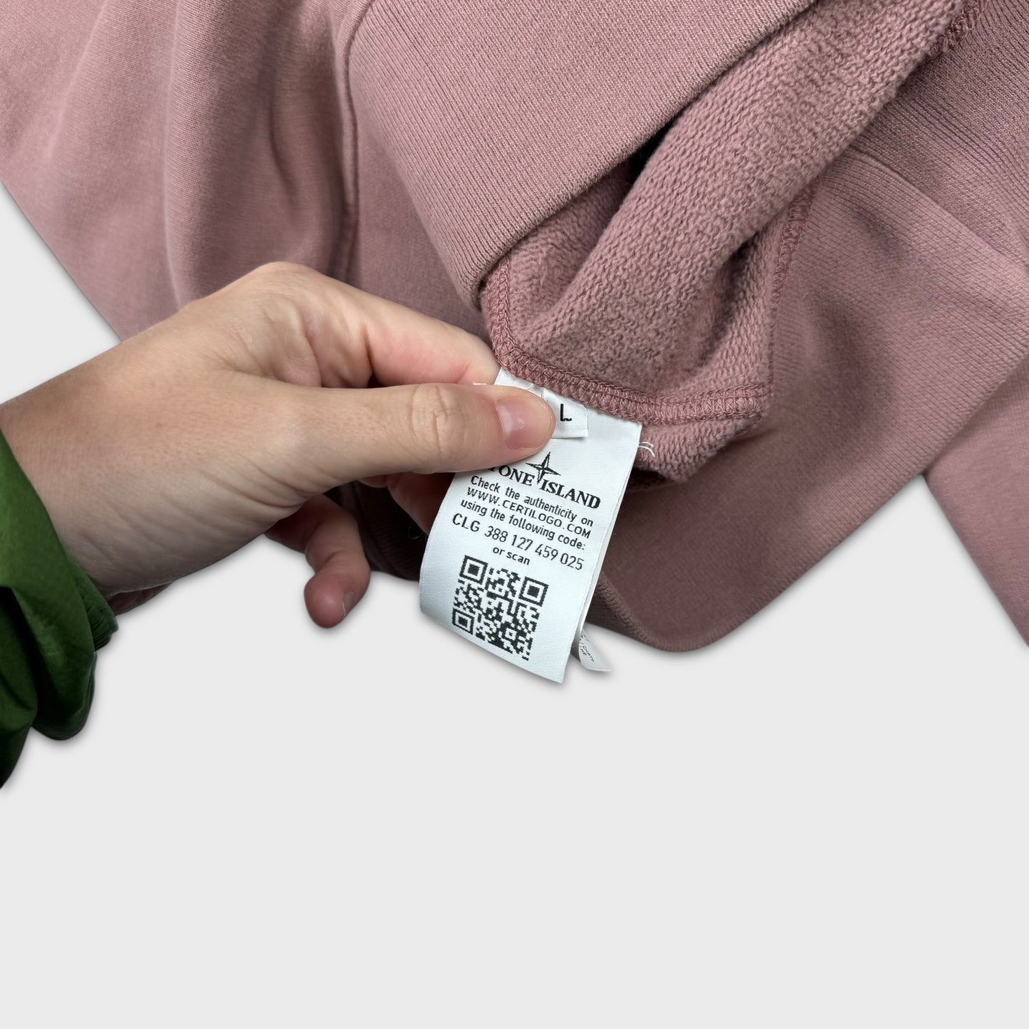 Stone Island Dusty Pink Pullover Hoodie L