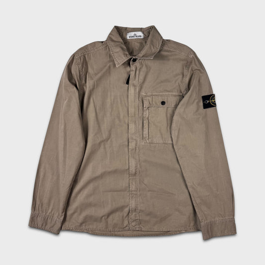Stone Island Beige Full Zip Overshirt Jacket L