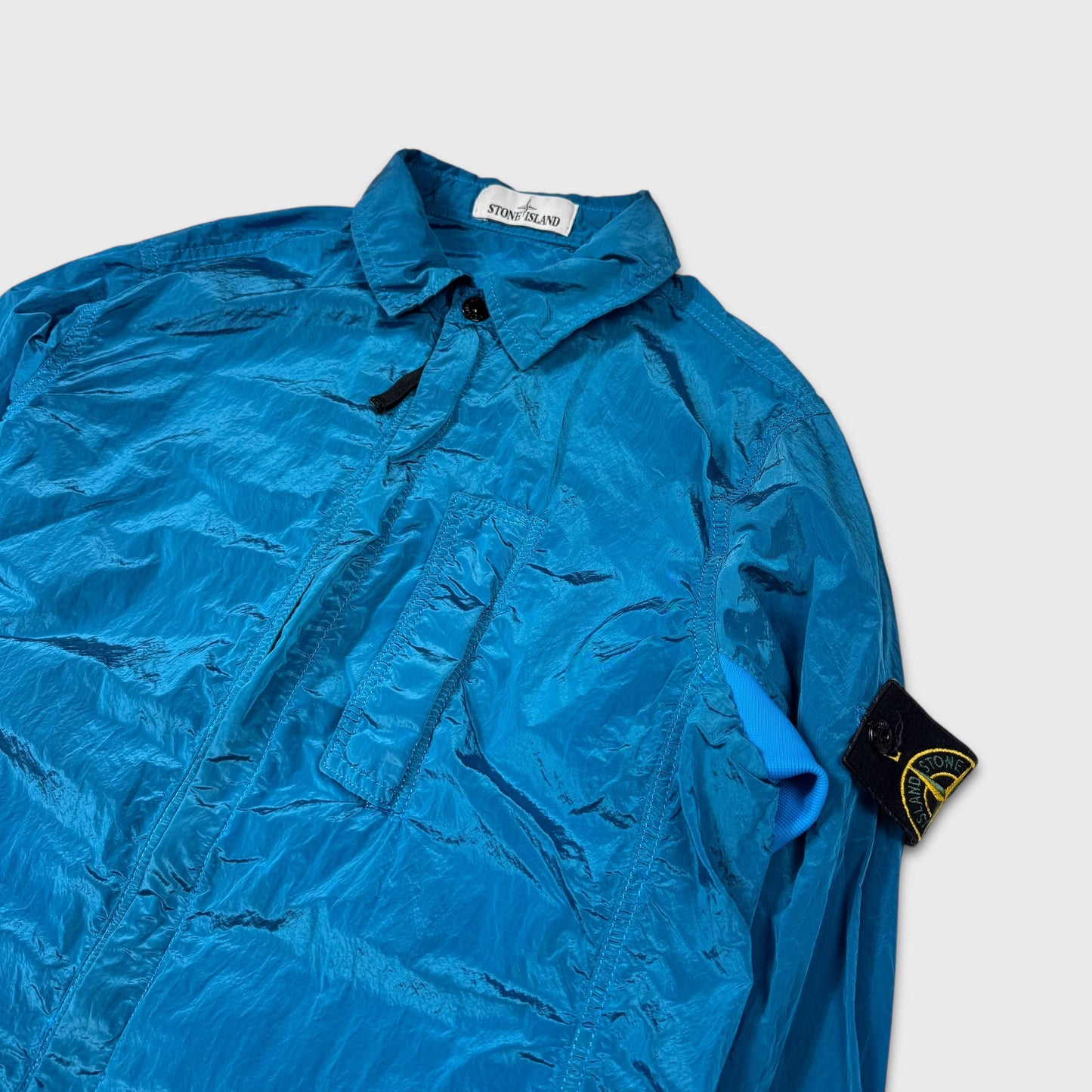 Stone Island Blue Nylon Metal Overshirt Jacket M
