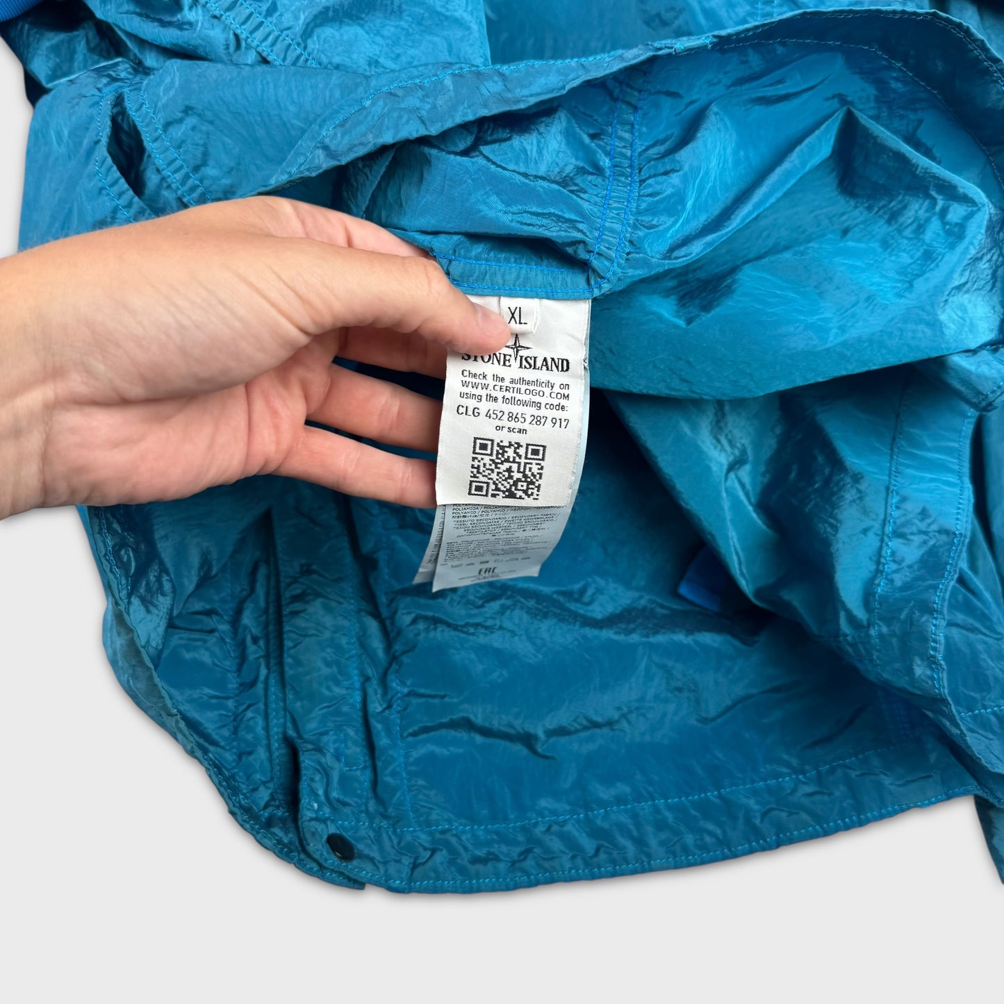 Stone Island Electric Blue Nylon Metal Overshirt XL