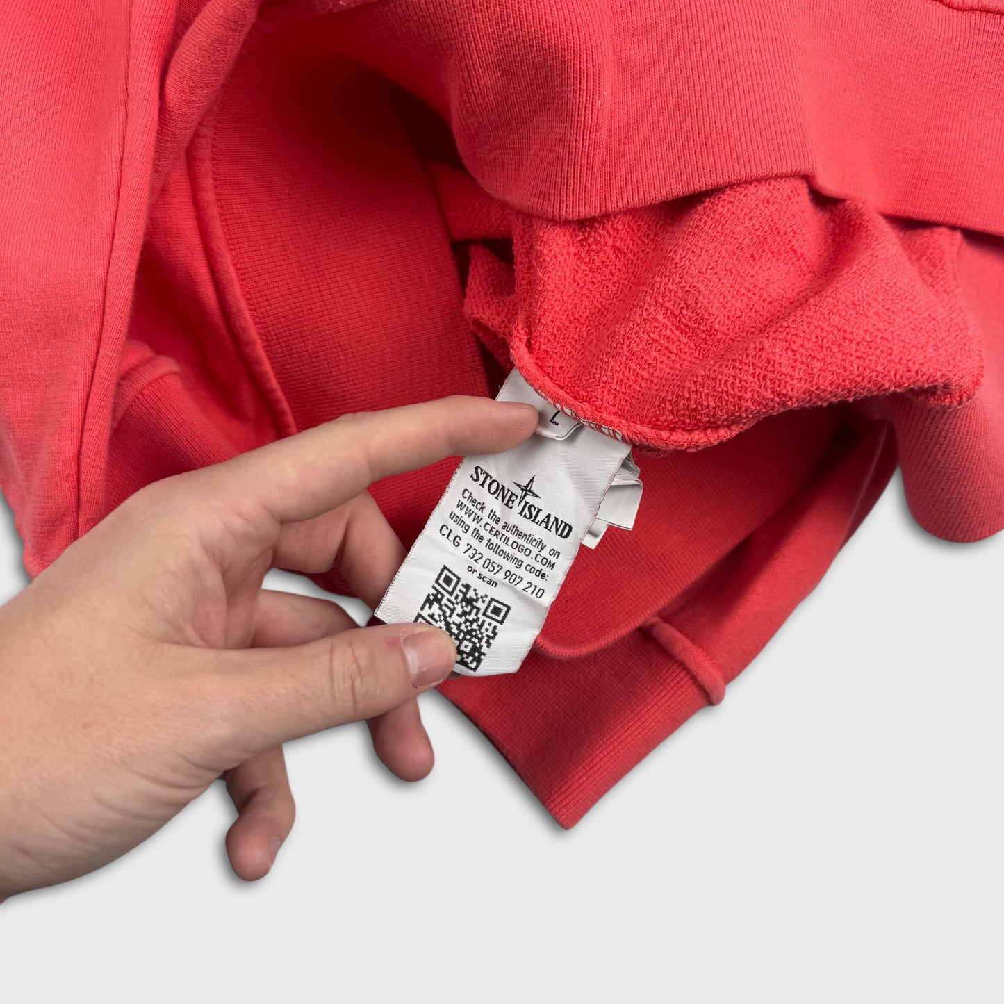 Stone Island Coral Pink Pocket Crewneck L