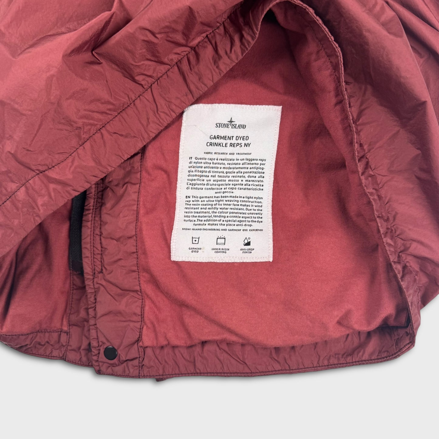 Stone Island Burgundy Crinkle Reps Jacket L
