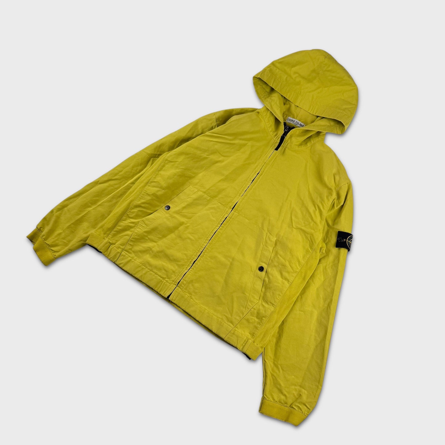 Stone Island Lime Cotton Hooded Jacket L/XL