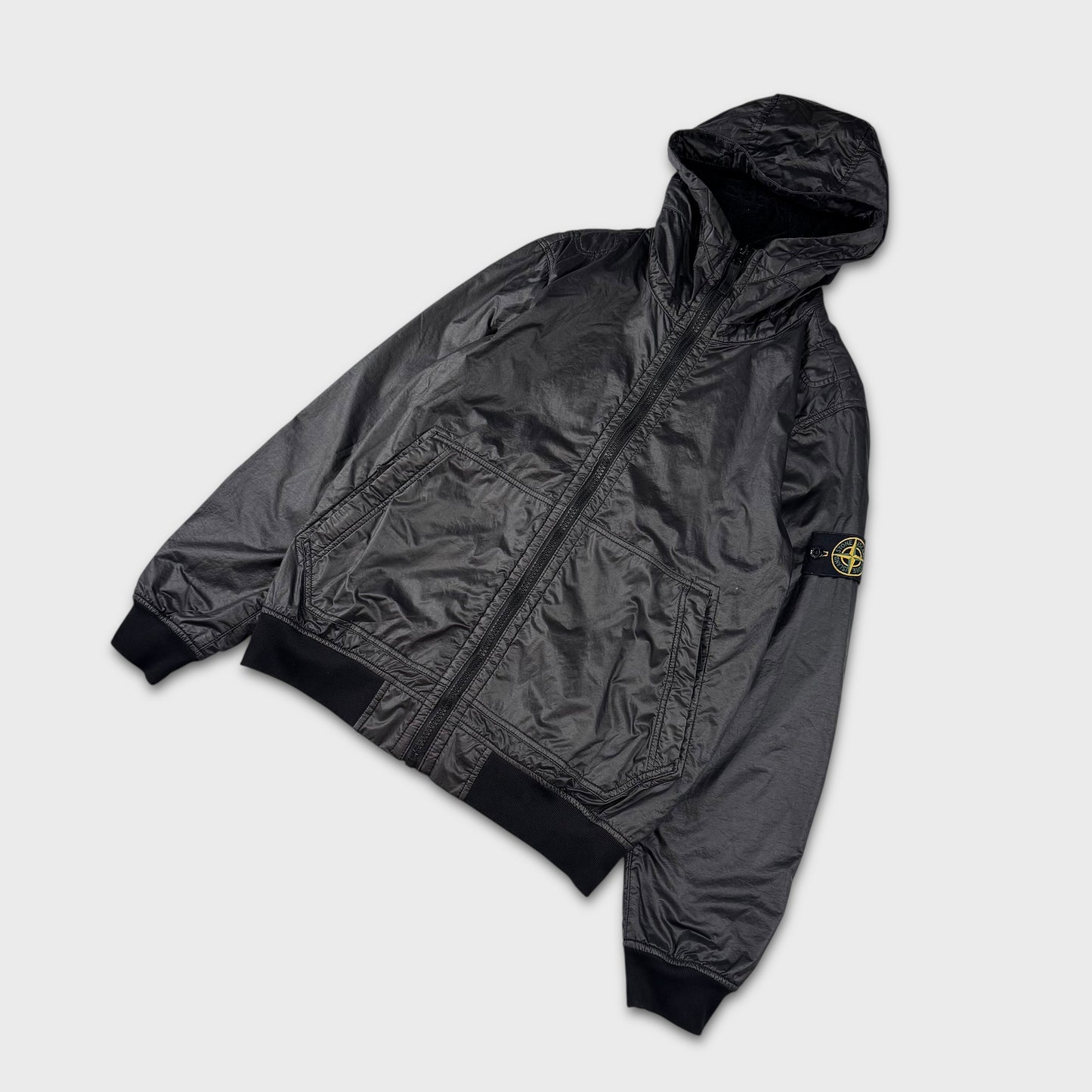 Stone Island Black Lamy Flock Jacket M