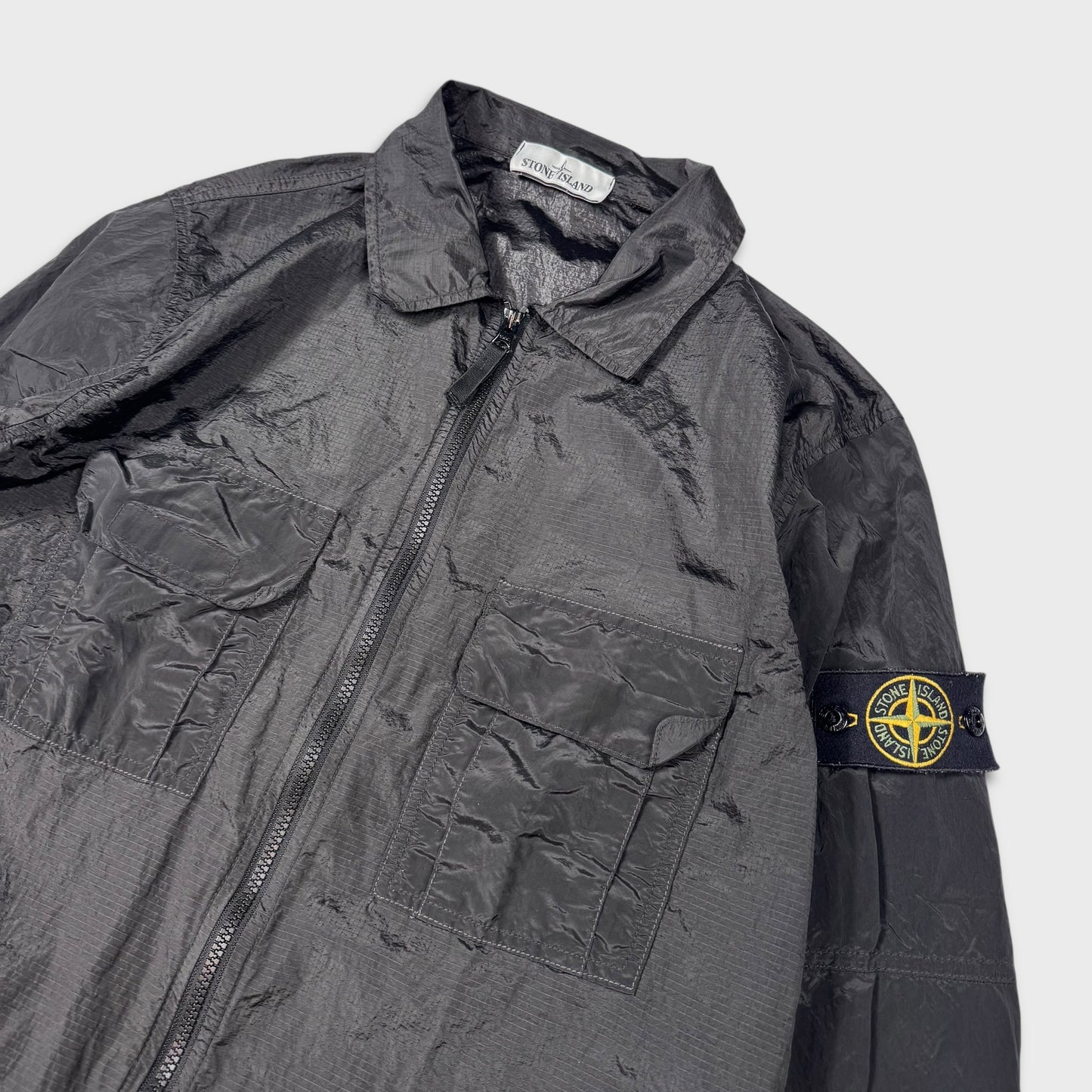 Stone Island Black Nylon Metal Ripstop Overshirt M