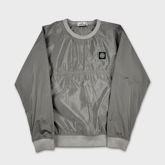 Stone Island Silver Nylon Metal Ripstop Crewneck M