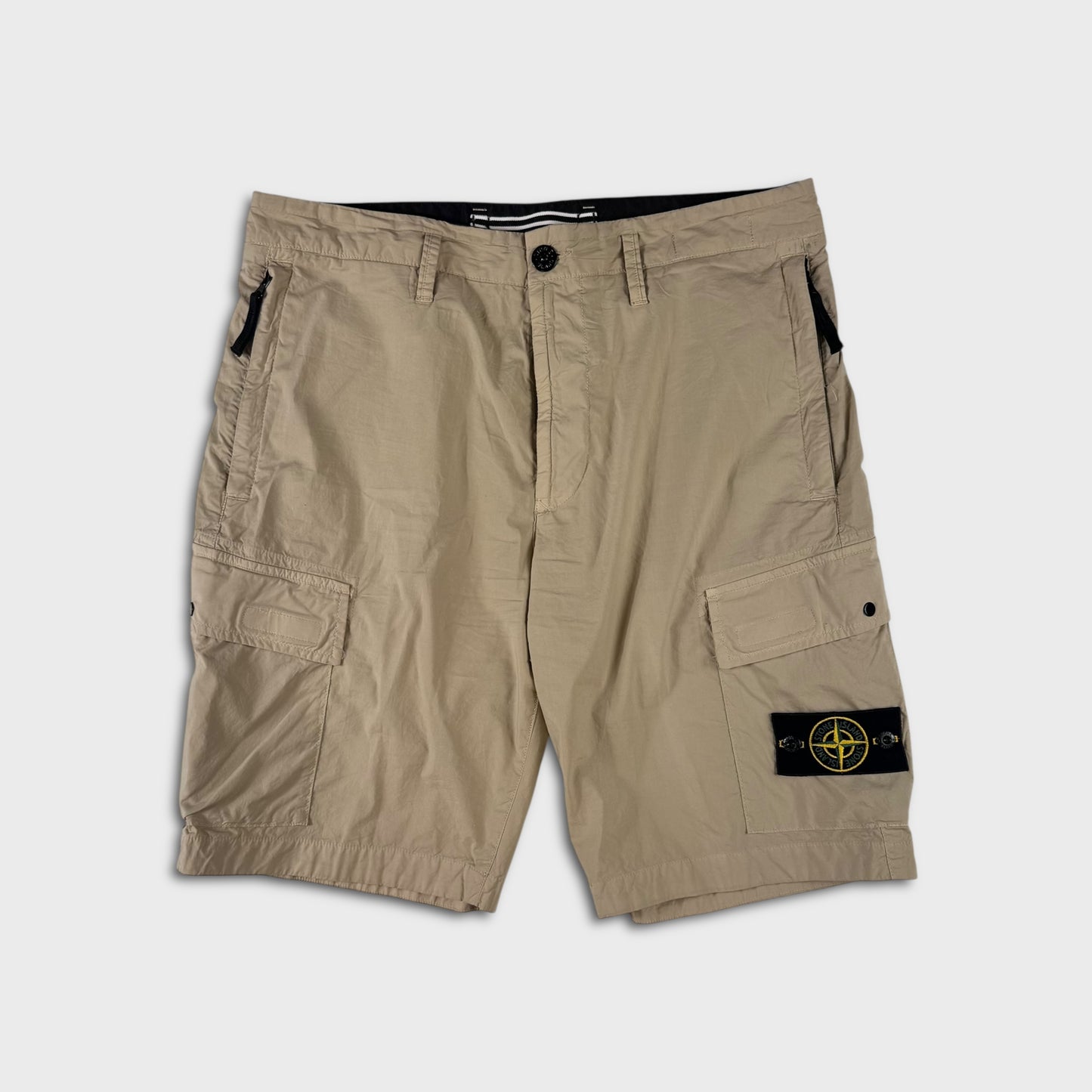 Stone Island Beige Tela Cargo Shorts W32
