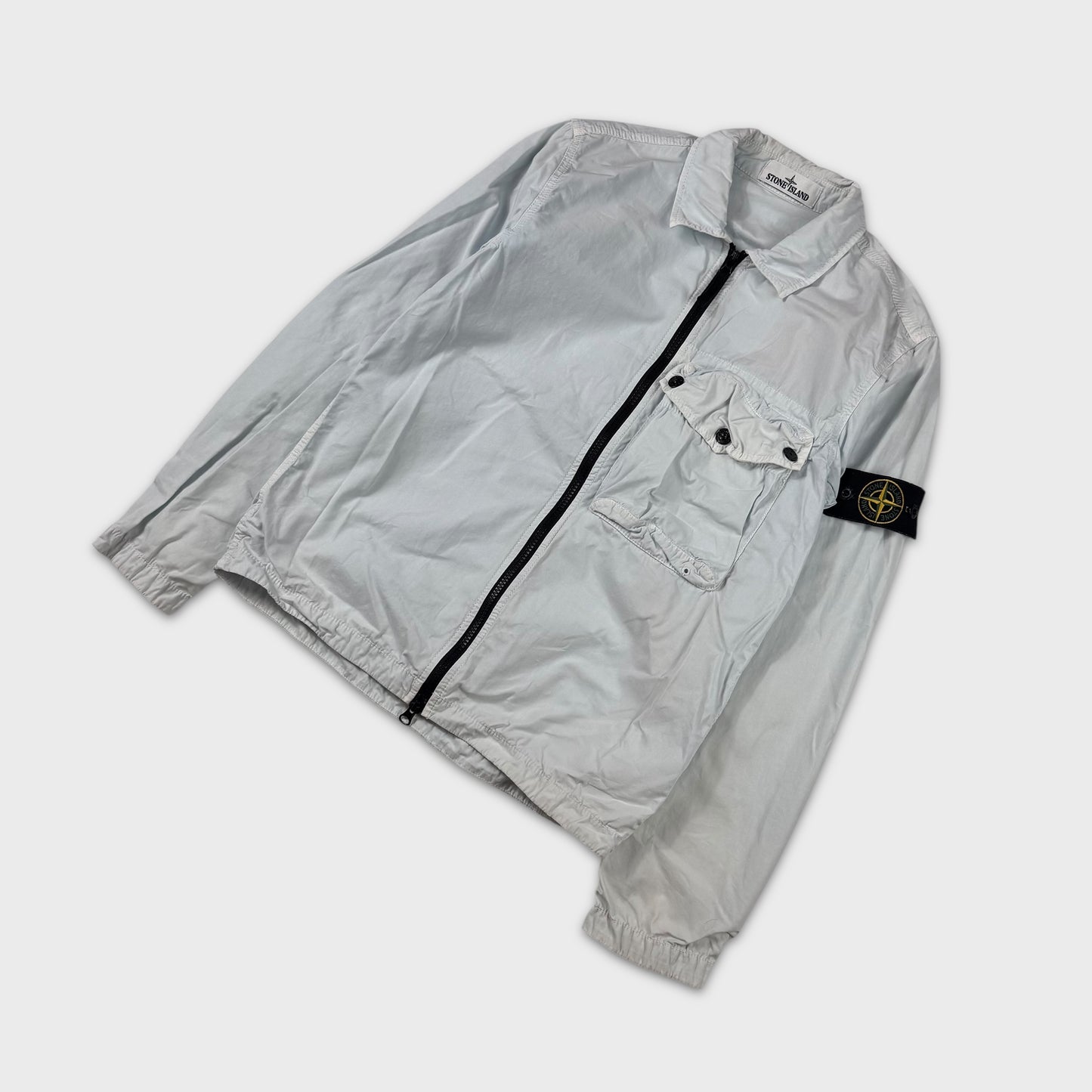 Stone Island Baby Blue Full Zip Overshirt S