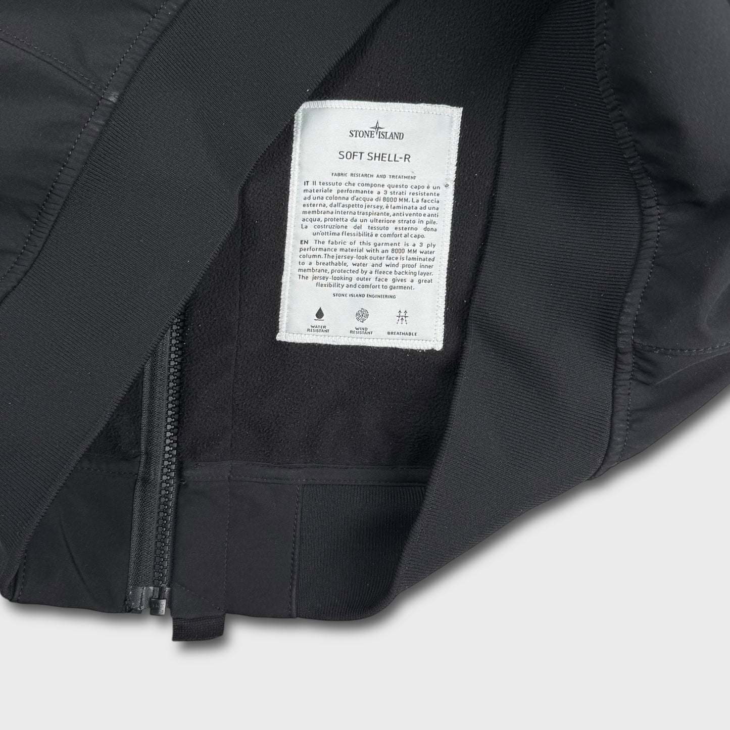 Stone Island Black Soft Shell-R Jacket XL