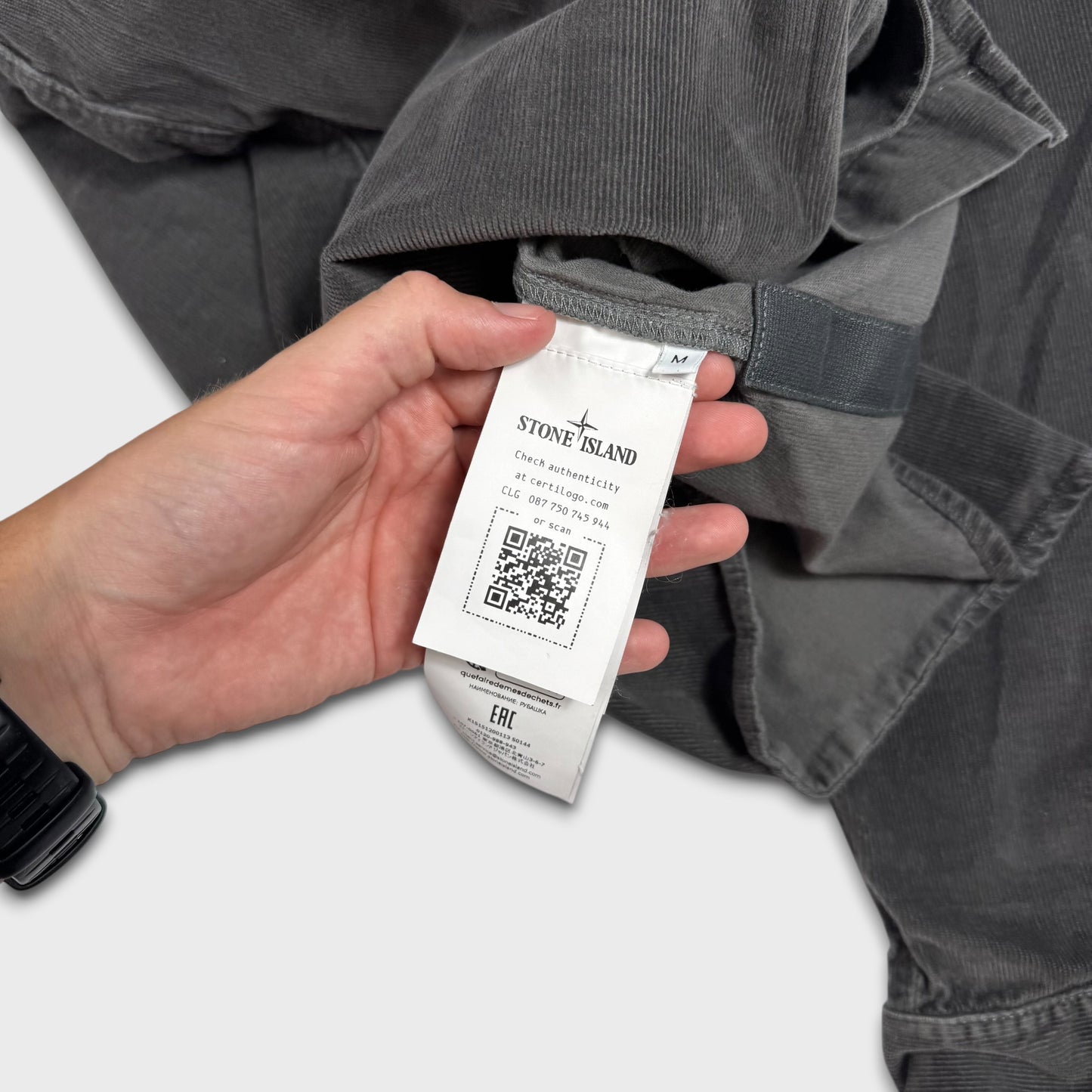 Stone Island Charcoal Corduroy Overshirt M
