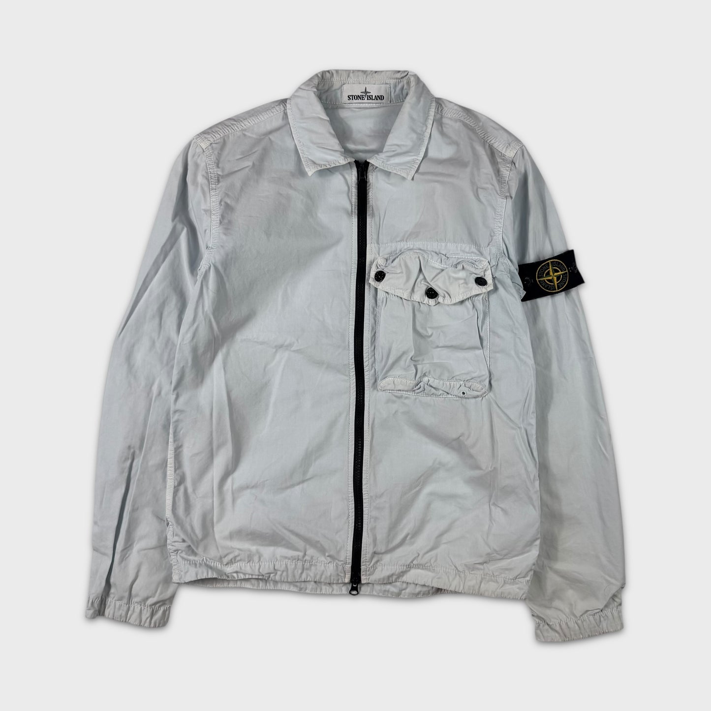 Stone Island Baby Blue Full Zip Overshirt S
