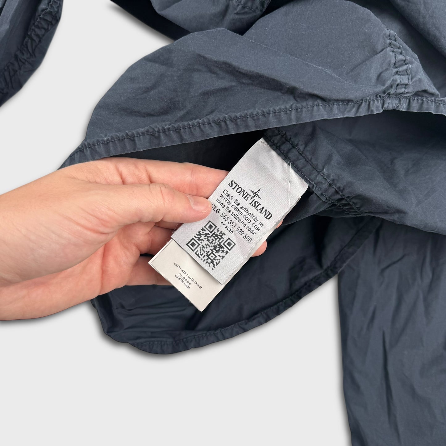 Stone Island Navy Tela Hooded Overshirt XL