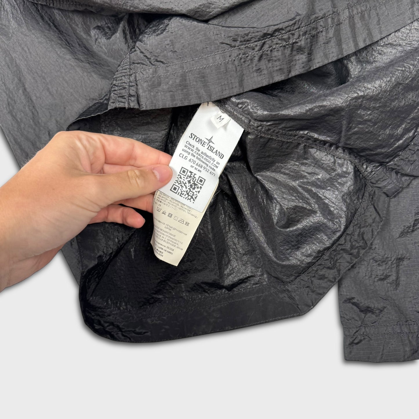 Stone Island Black Nylon Metal Ripstop Overshirt M