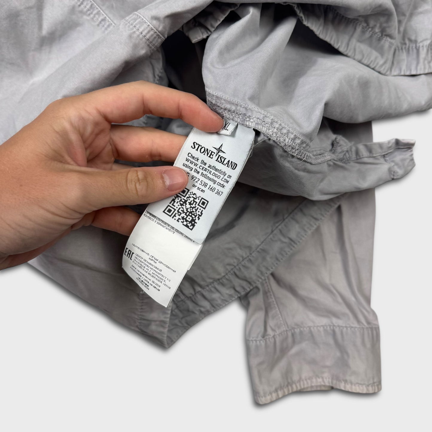 Stone Island Grey / Lavender Full Zip Overshirt XL