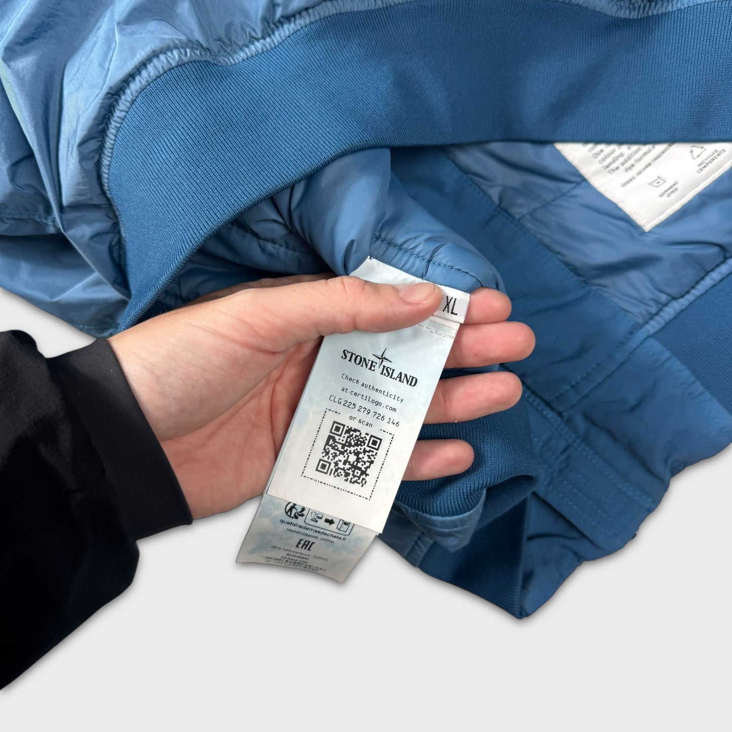 Stone Island Blue Primaloft Insulated Crinkle Reps Jacket XL