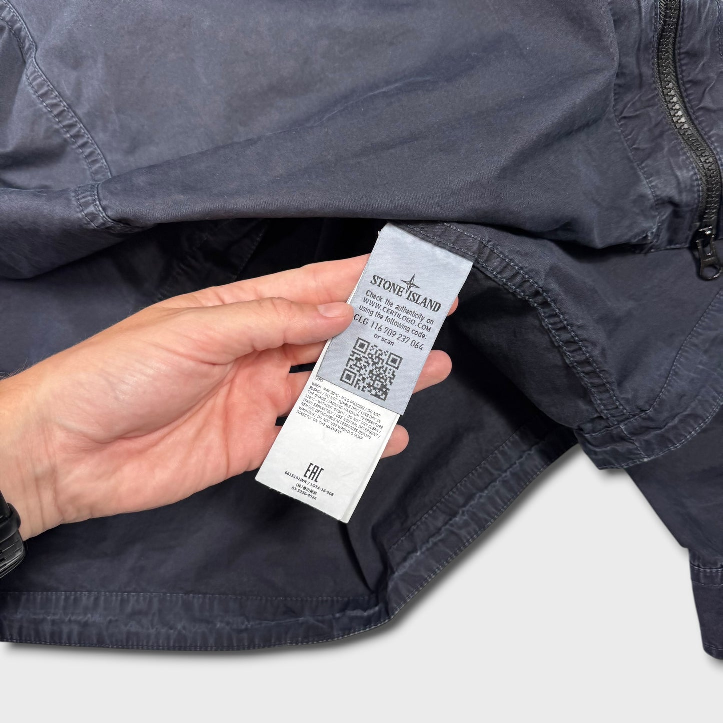 Stone Island Navy Full Zip Overshirt 3XL