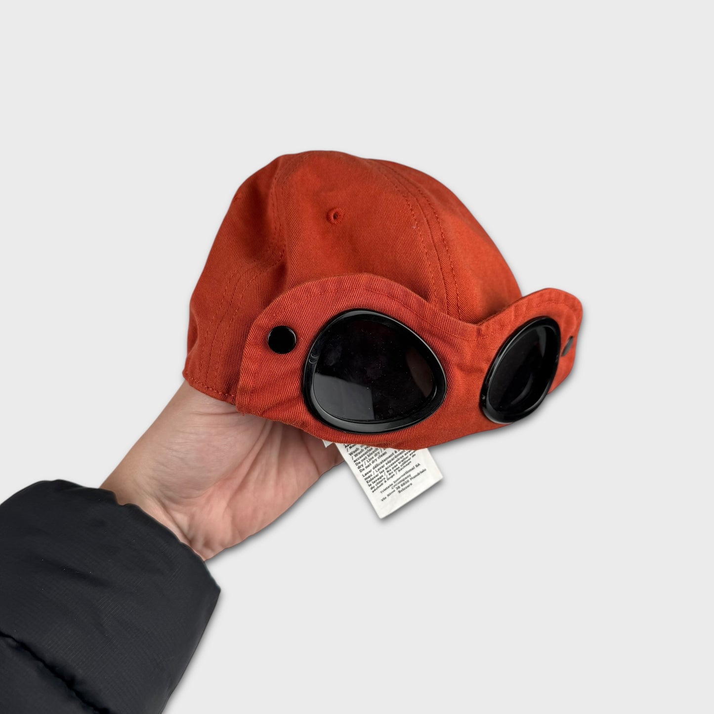 CP Company Orange Goggle Spellout Cap S