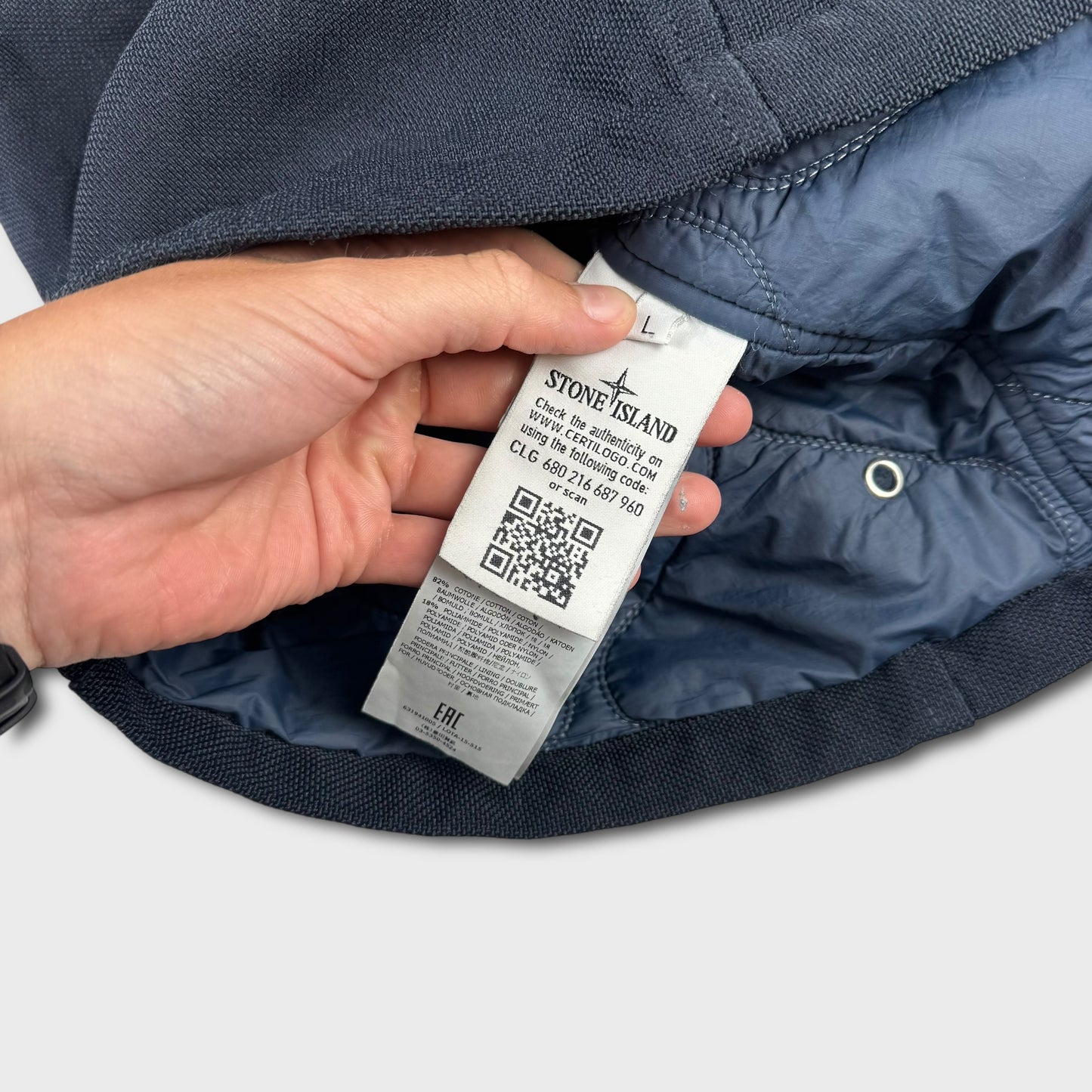 Stone Island Shadow Project Quilted Nylon Blend Hooded Jacket L