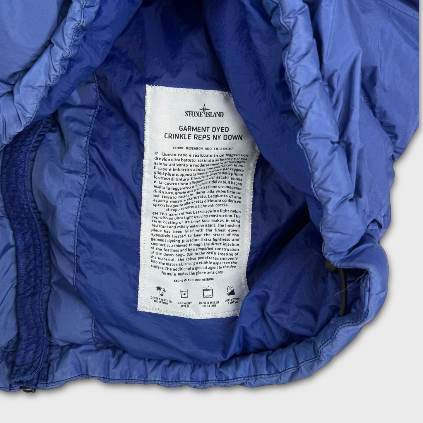 Stone Island Garment Dyed Crinkle Reps Down Jacket M