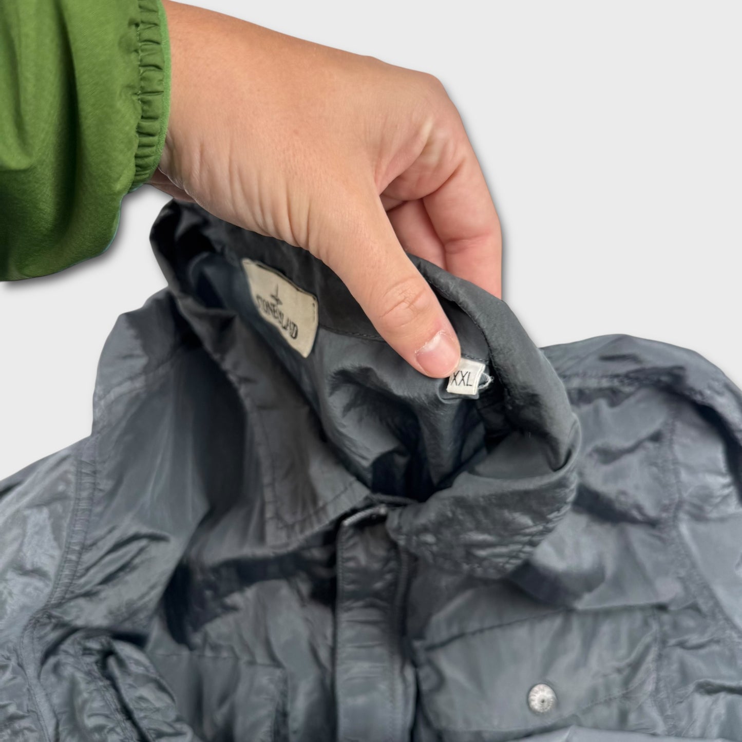 Stone Island Charcoal Nylon Metal Overshirt XXL