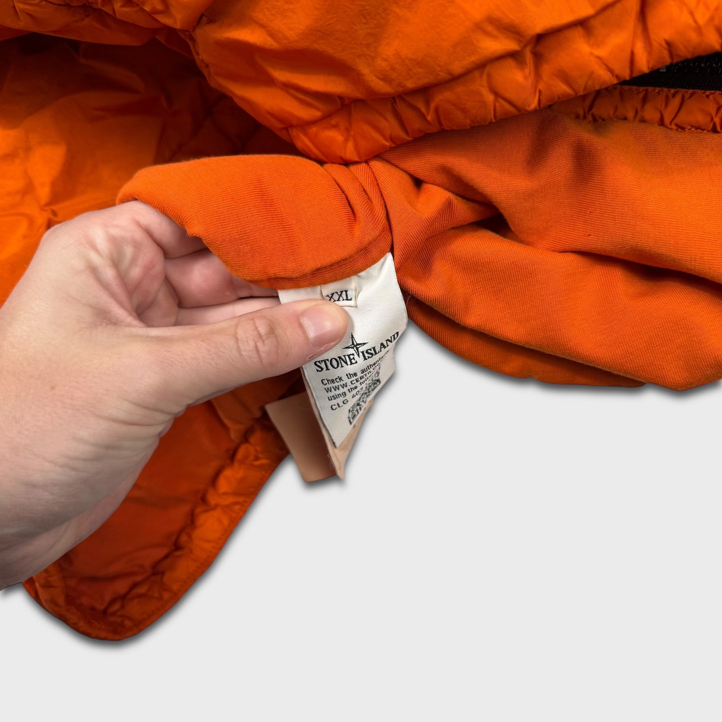 Stone Island Orange Crinkle Reps Padded Jacket XXL