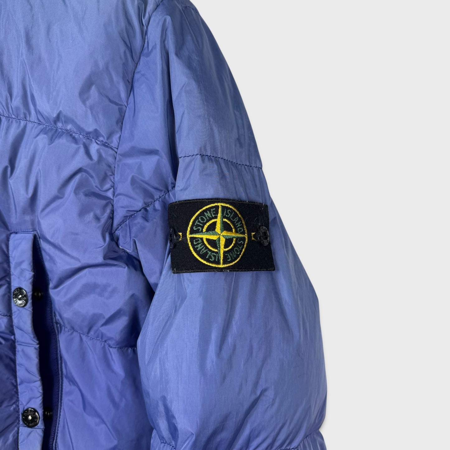 Stone Island Royal Blue Garment Dyed Crinkle Reps Down Parka Jacket M