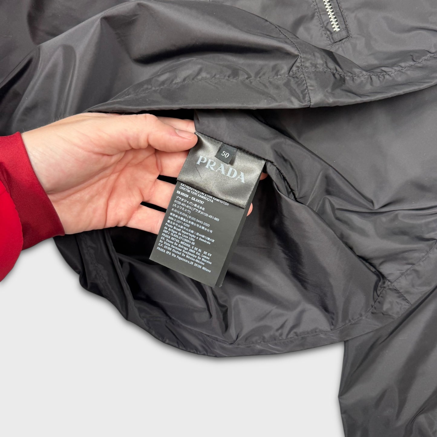 Prada Black Nylon Windbreaker Jacket L