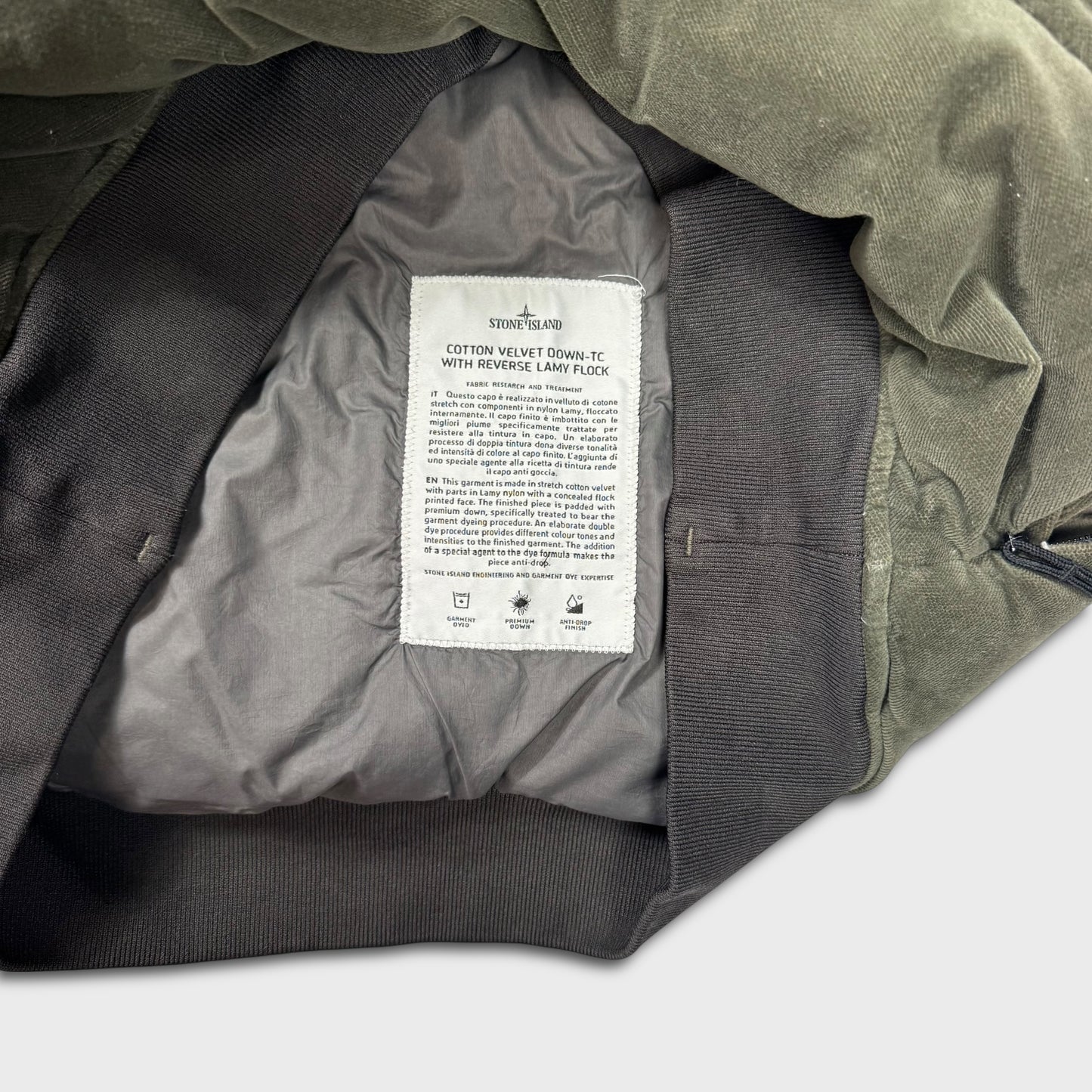 Stone Island Cotton Velvet Down-TC w/ Reverse Lamy Flock Jacket M