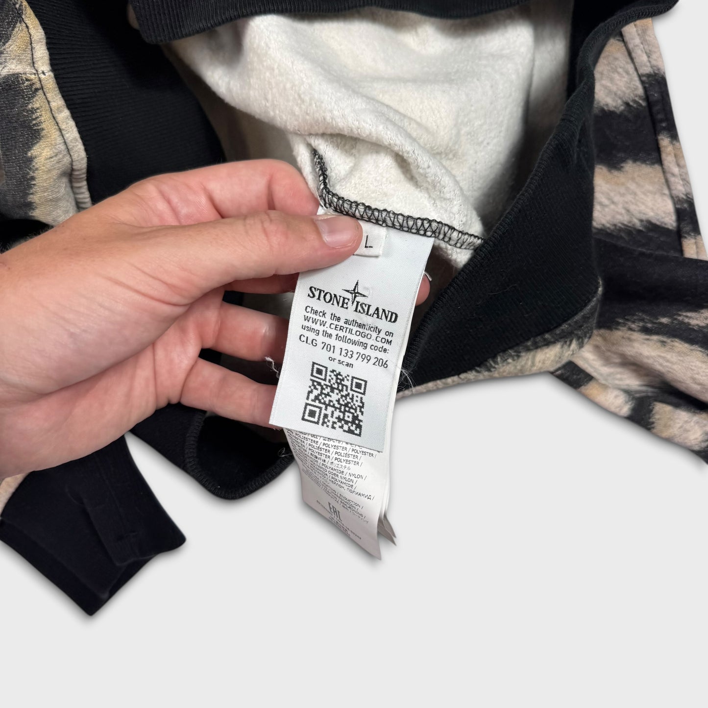 Stone Island White Tiger Crewneck Sweatshirt L