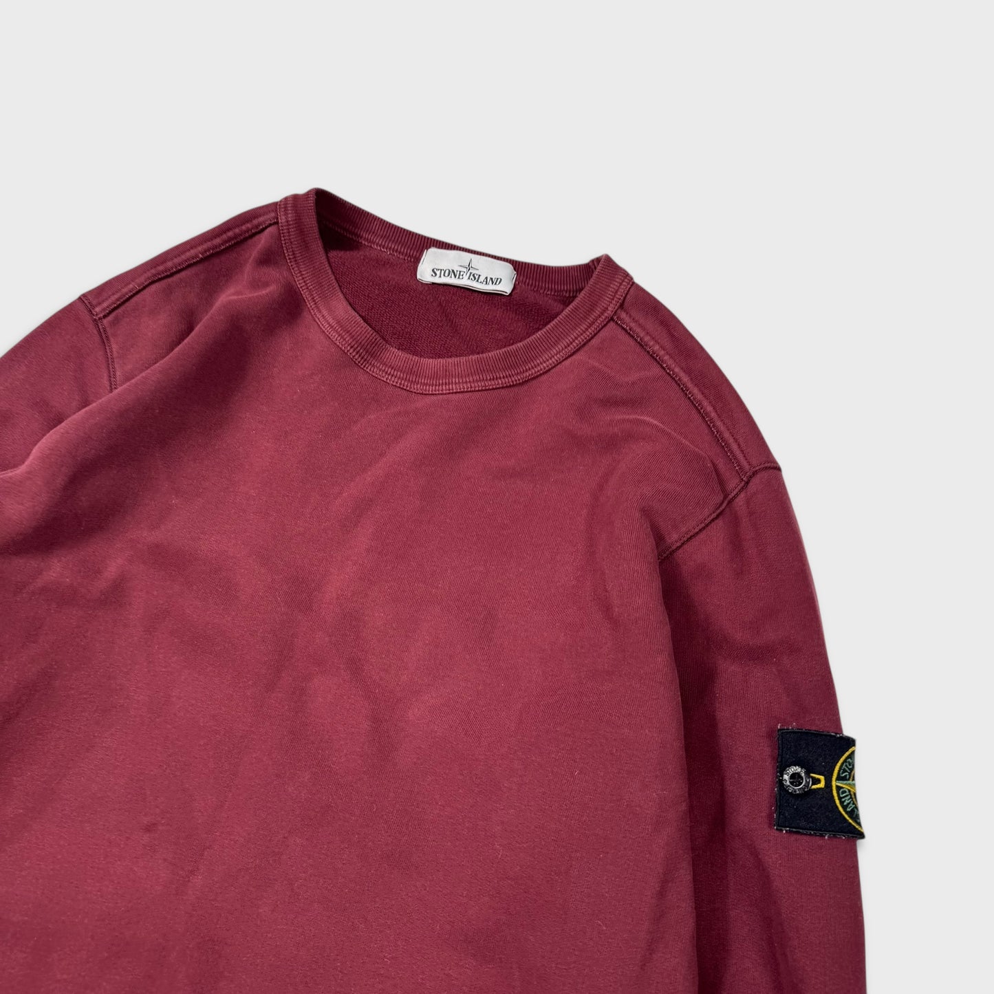 Stone Island Burgundy Crewneck Sweatshirt M
