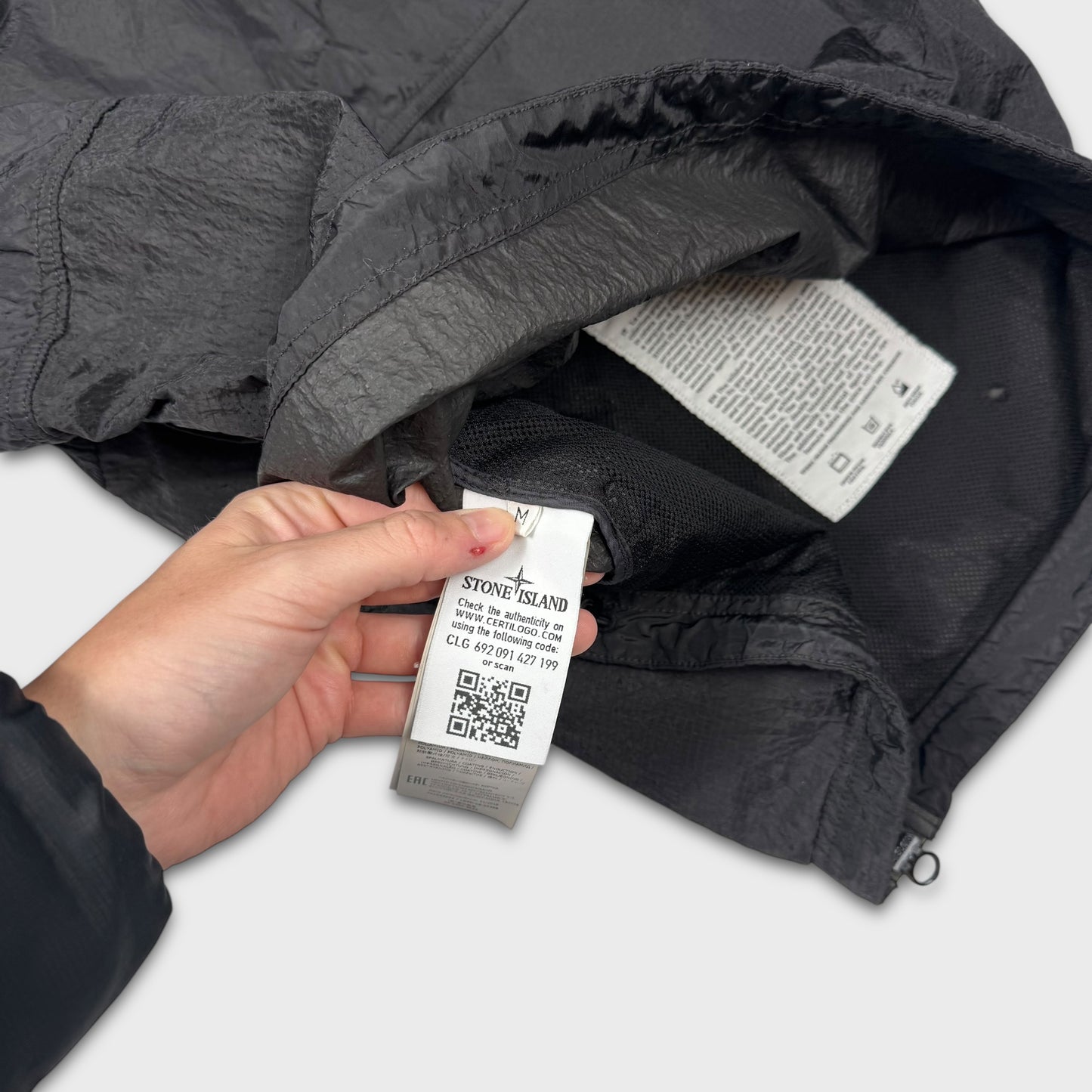 Stone Island Black Ripstop Nylon Metal Jacket M