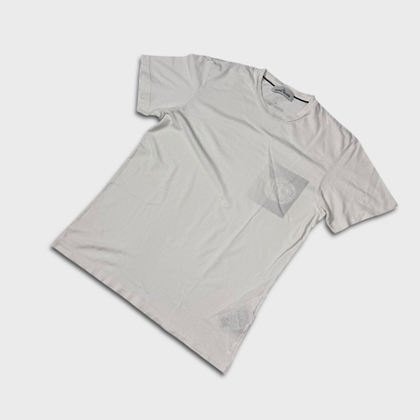 Stone Island White Graphic T-Shirt L