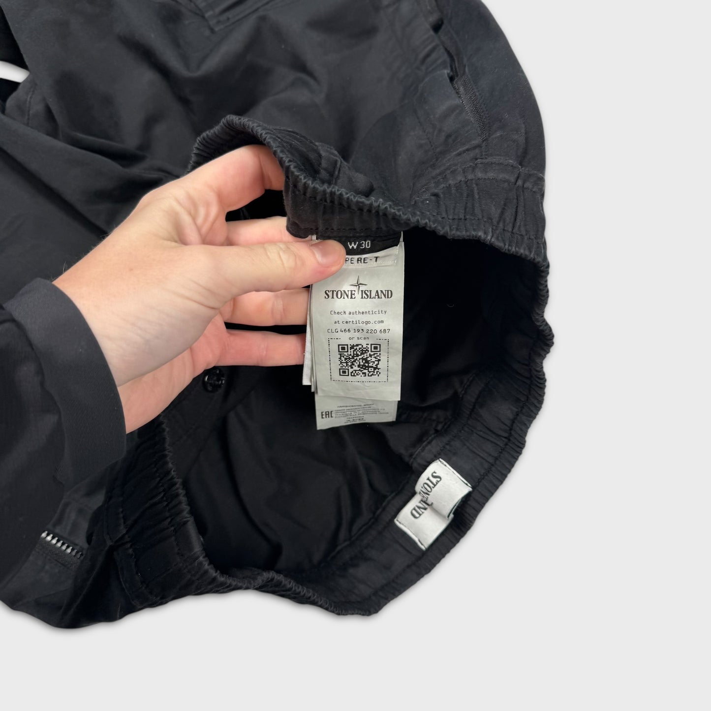 Stone Island Black Tela Cargo Pants W30