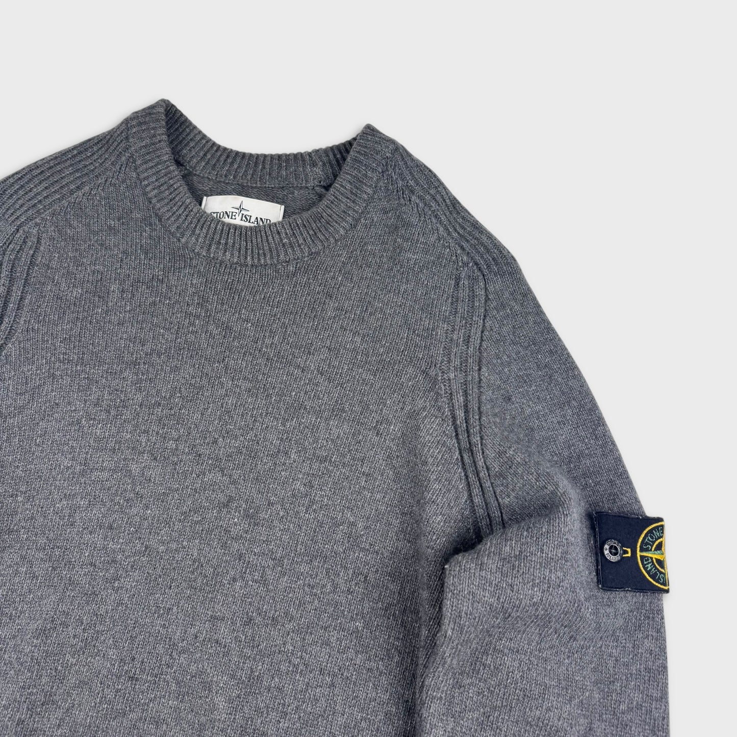 Stone Island Grey Wool Crewneck M