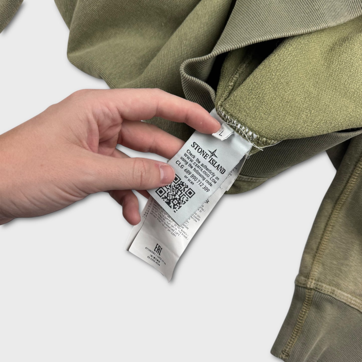 Stone Island Olive Green Crewneck L