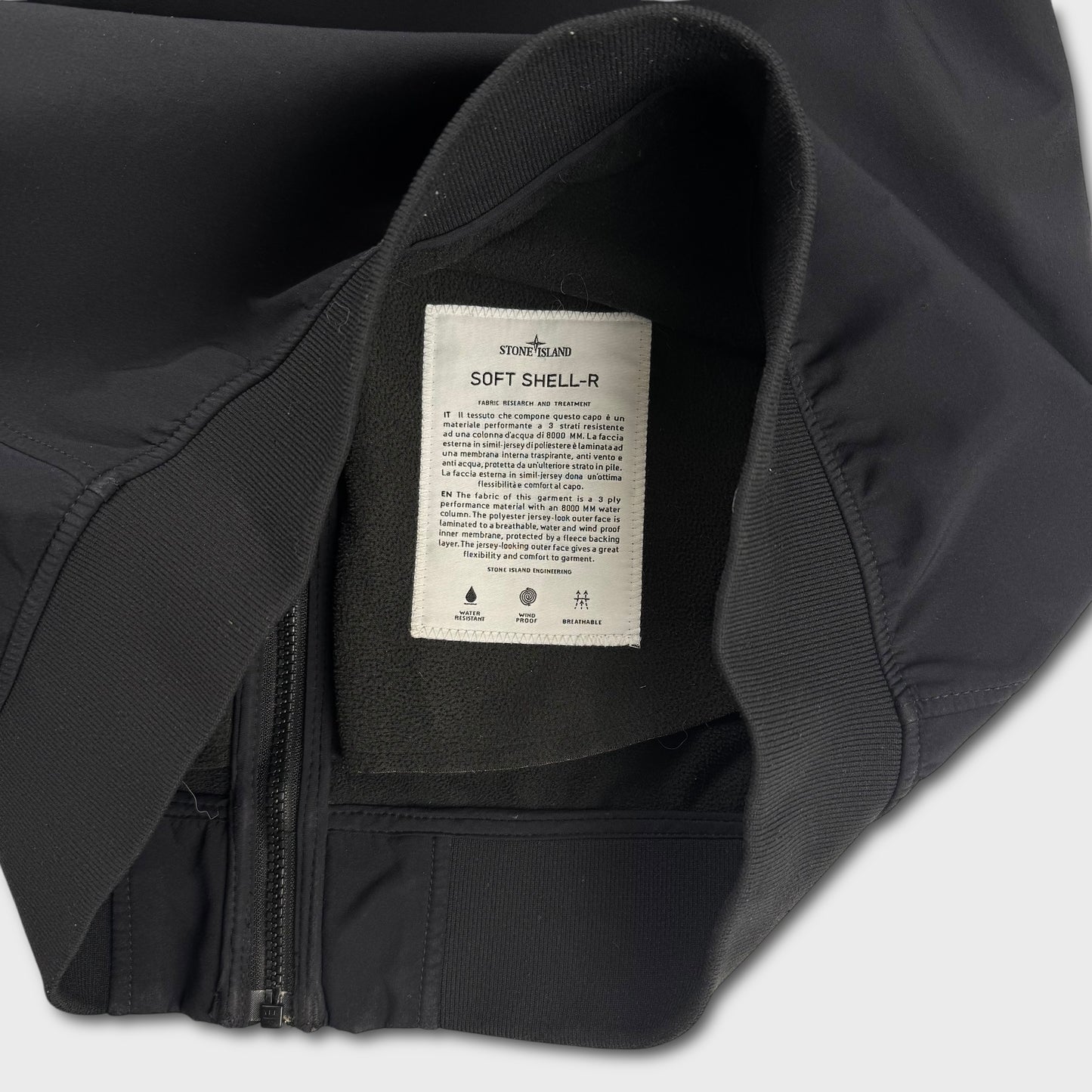 Stone Island Black Soft Shell-R Jacket L