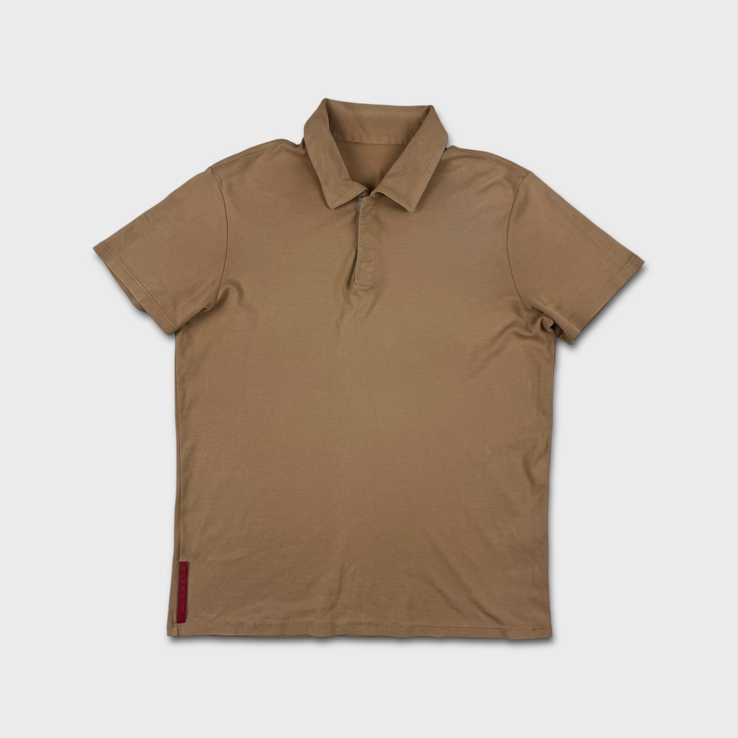 Prada Sport Red Tab Beige Polo Shirt M