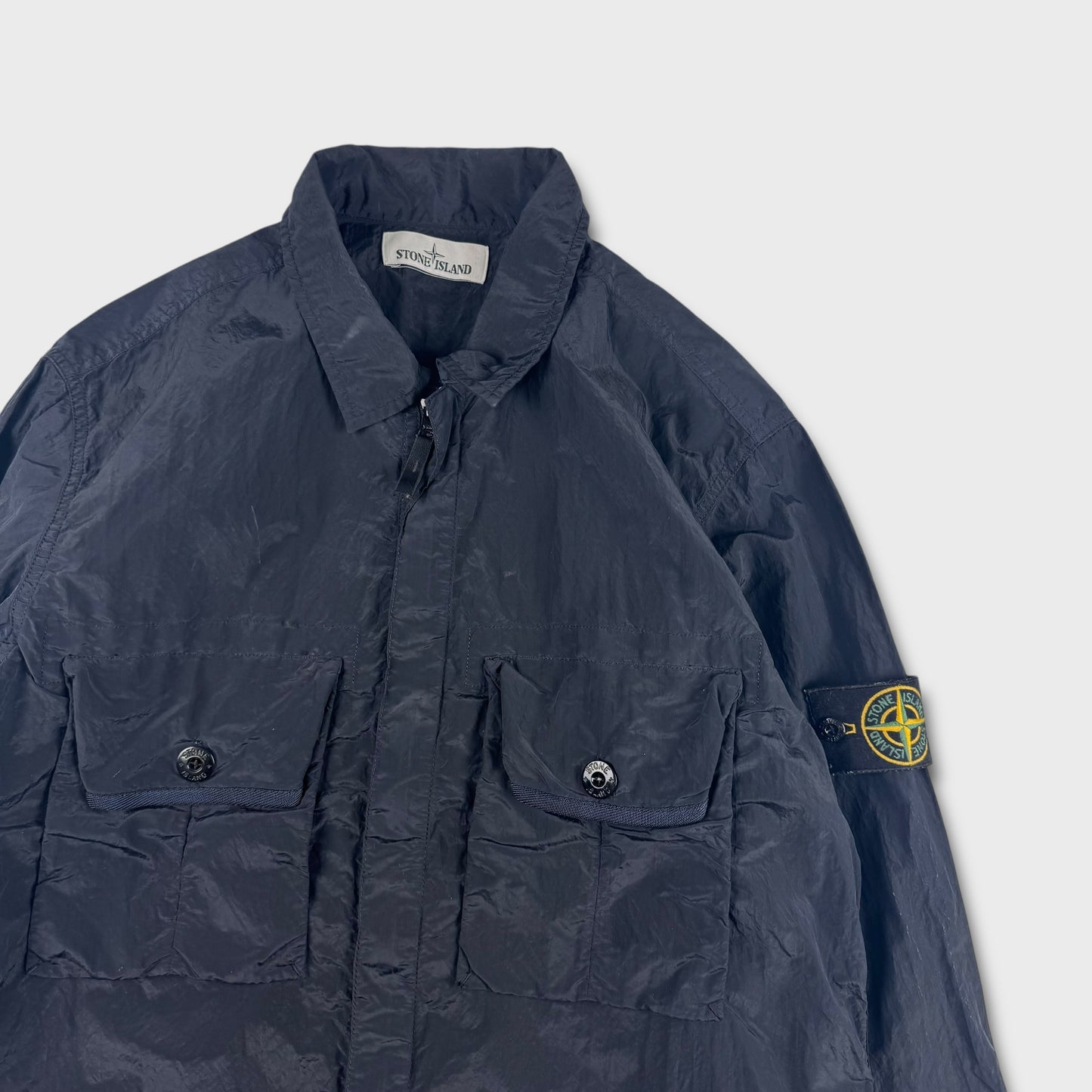 Stone Island Dark Navy Nylon Metal Overshirt L