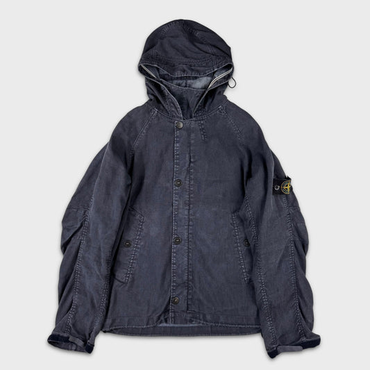 Stone Island 2000’s Vintage Denim Stretch Hooded Jacket L
