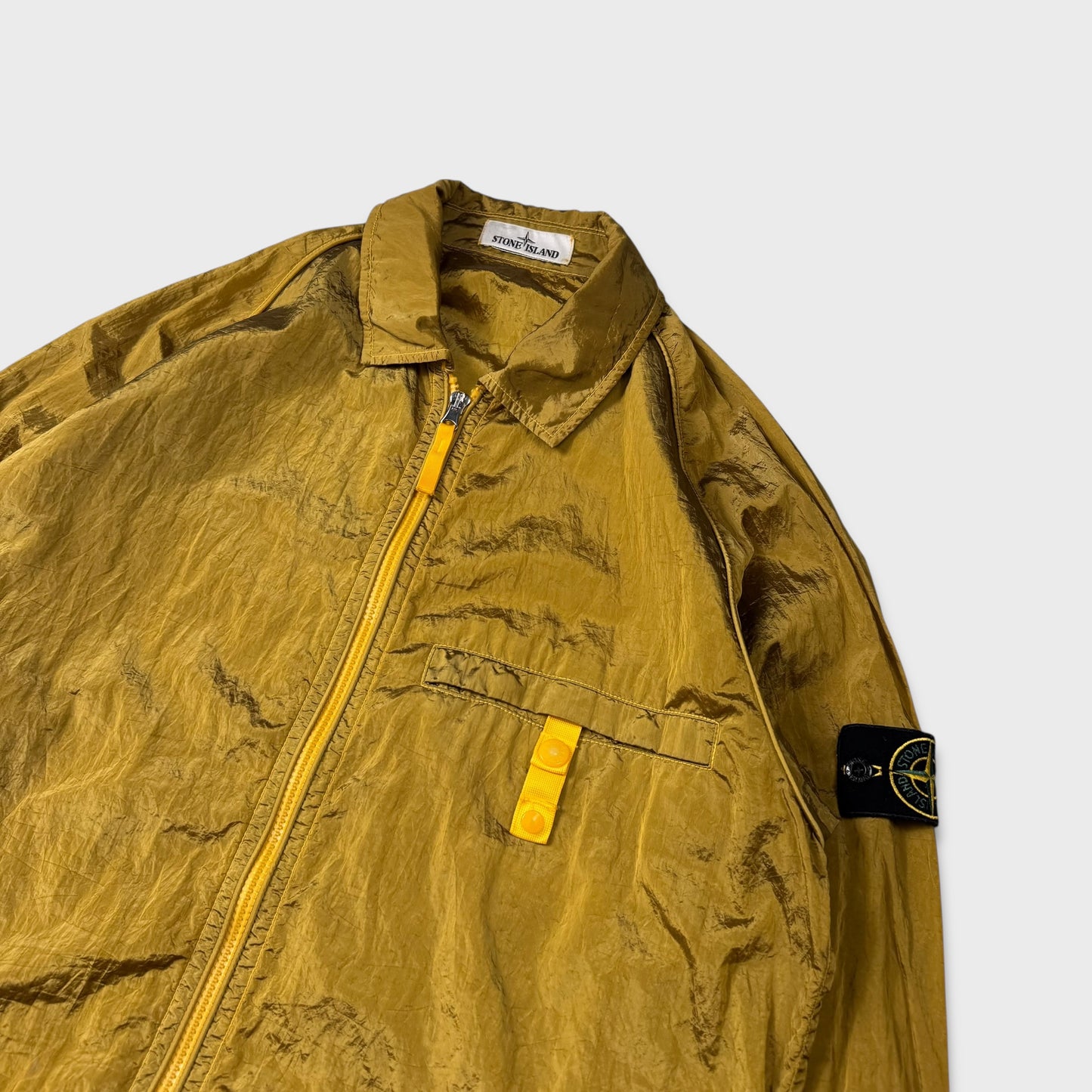 Stone Island Yellow Nylon Metal Overshirt Jacket L