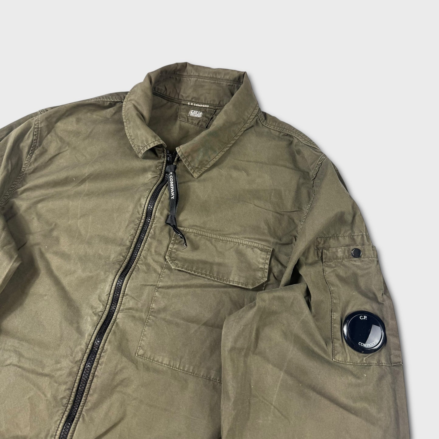 CP Company Olive Lens Zip Overshirt M